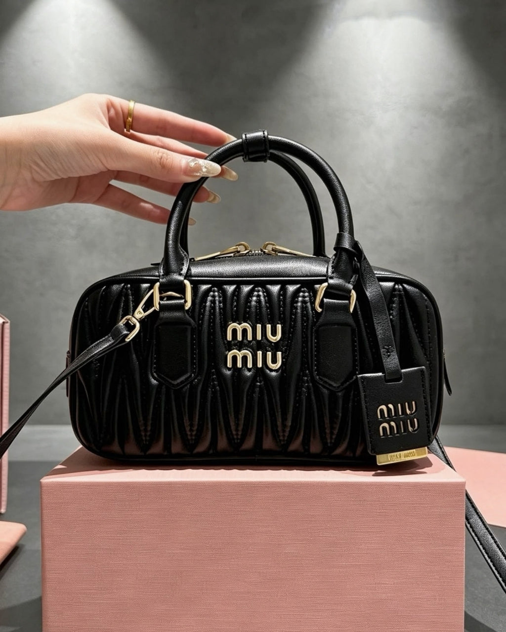 MIU MIU Matelassé Top Handle Bag 25cm