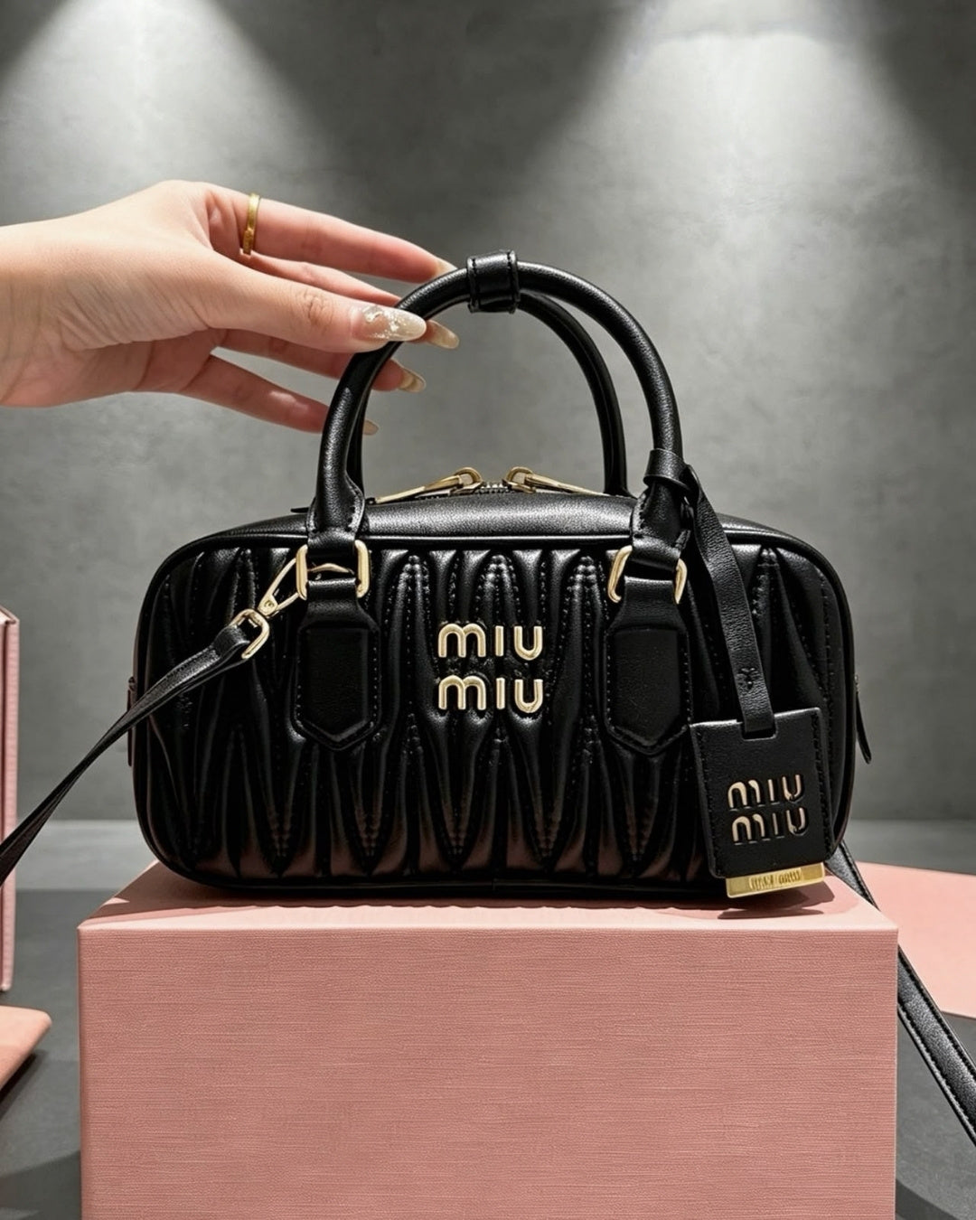 MIU MIU Matelassé Top Handle Bag 25cm