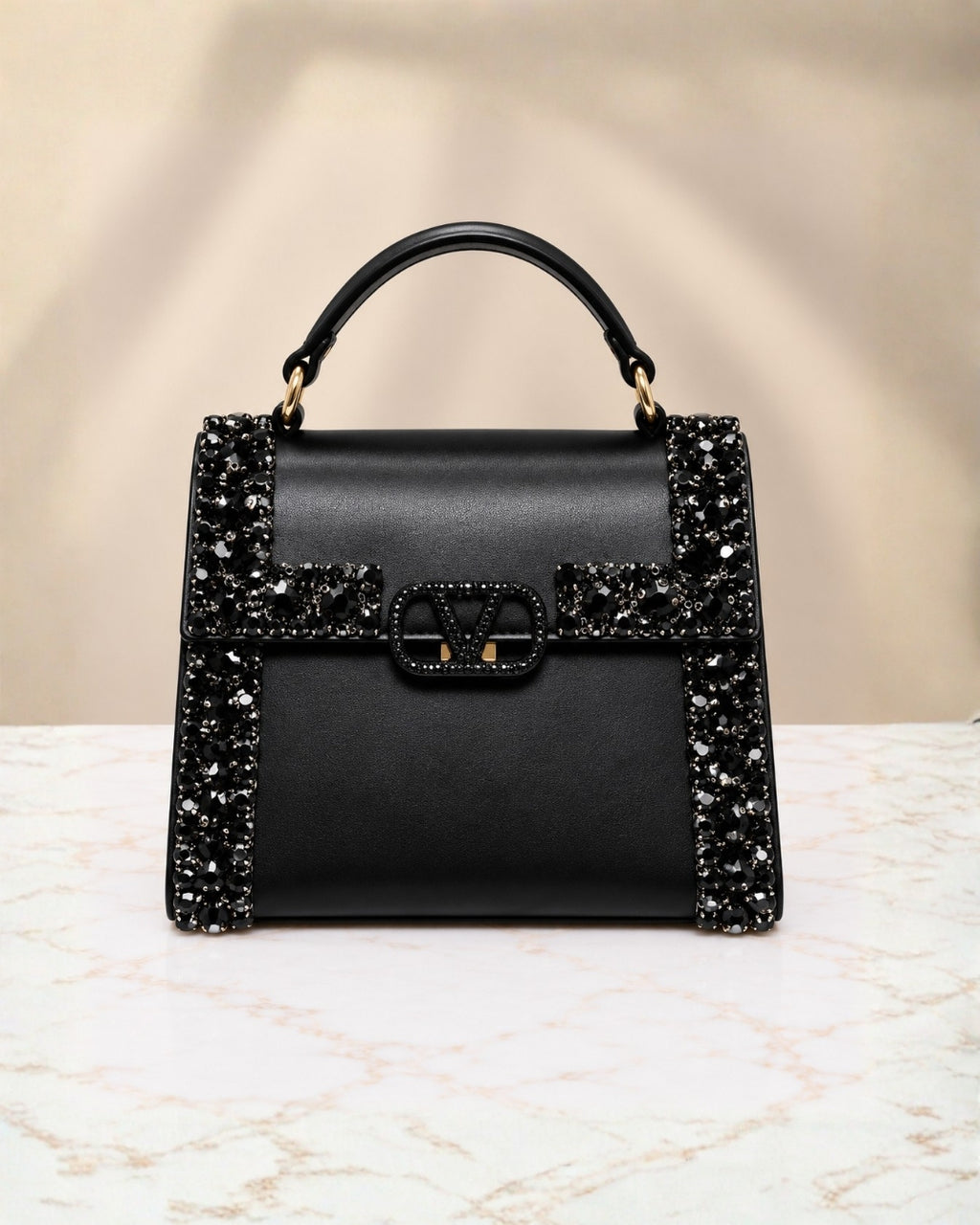 VALENTINO Crystal Top Handle Bag 21cm A+
