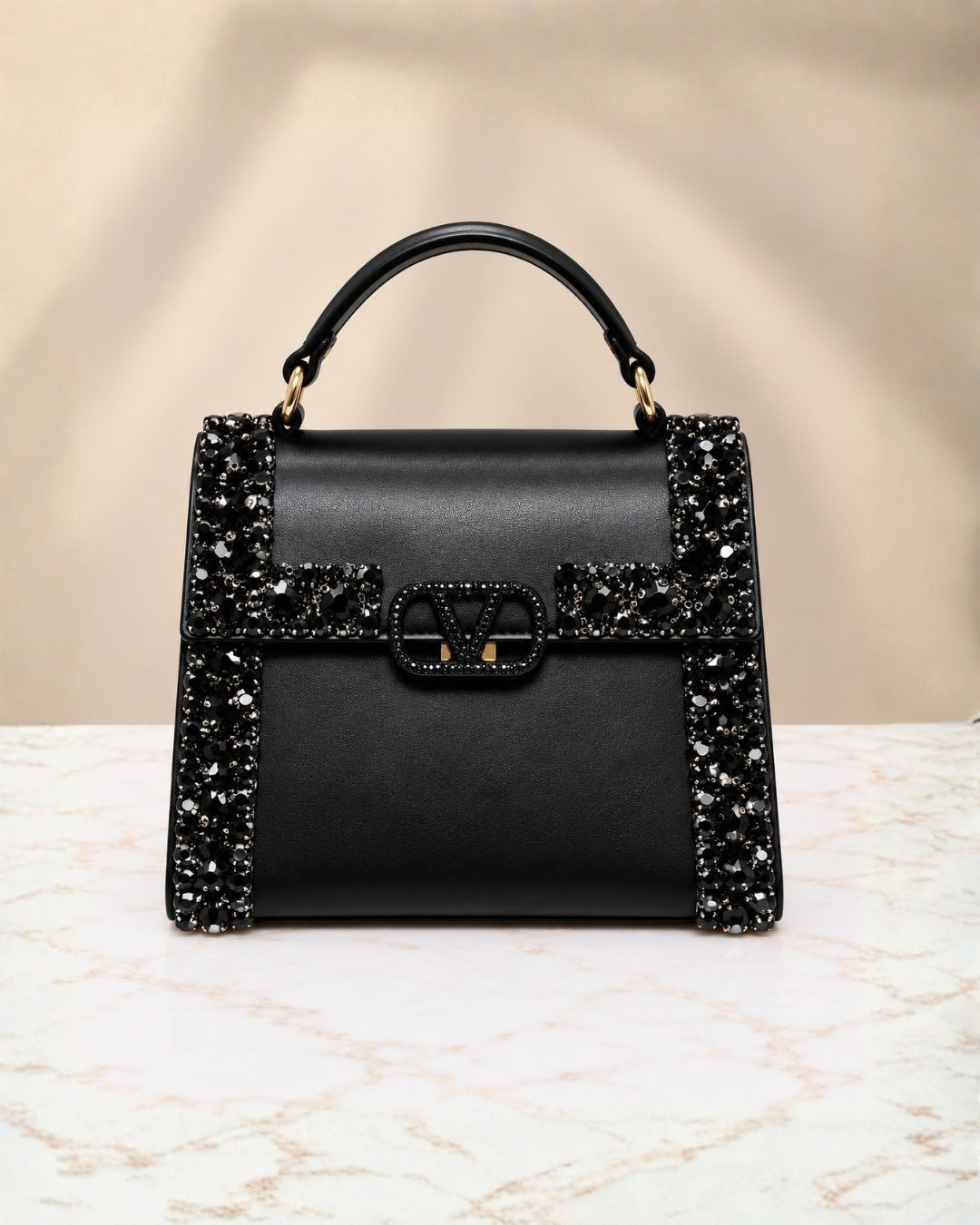 VALENTINO Crystal Top Handle Bag 21cm A+