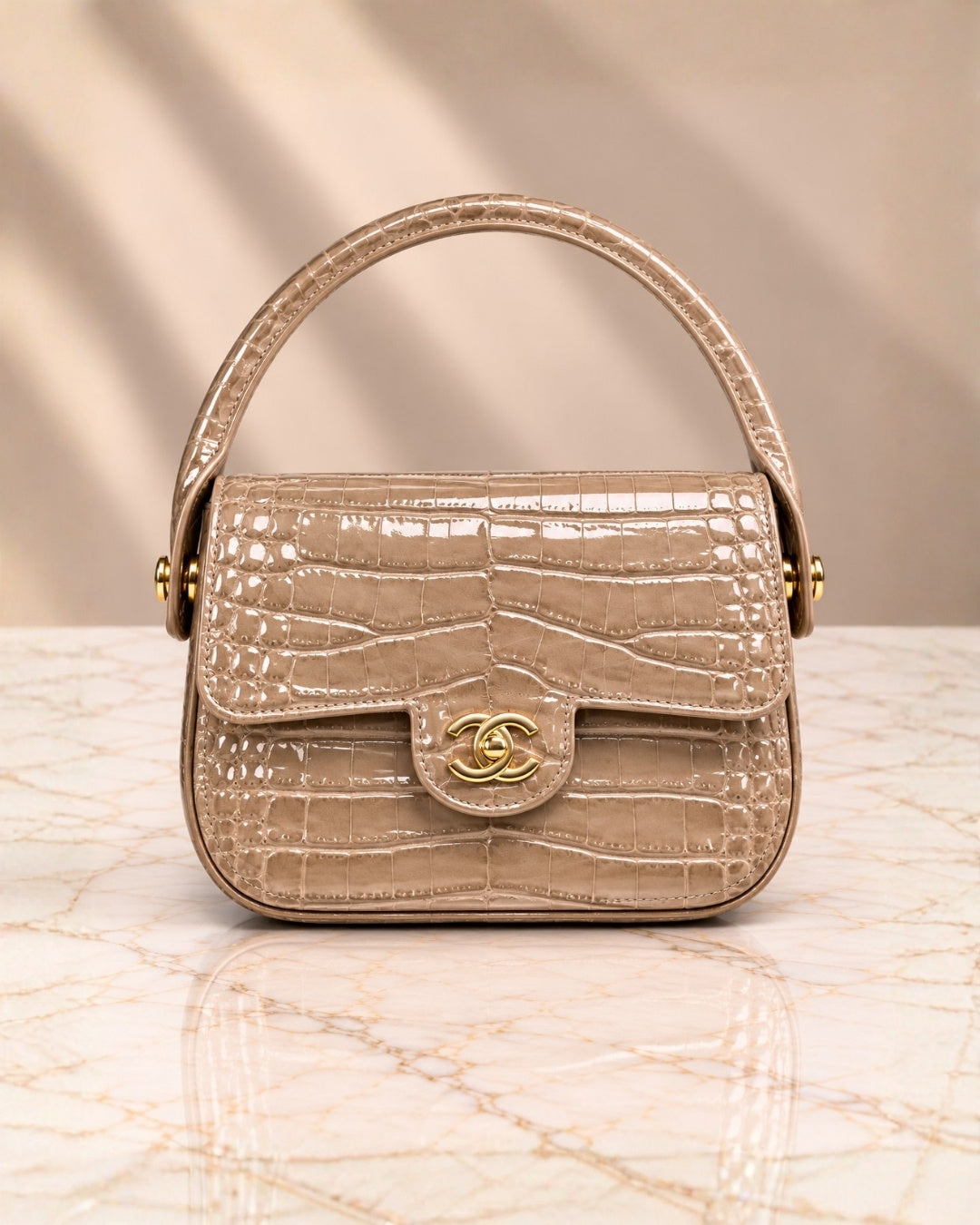 CHANEL Croc Mini Top Handle Bag 21cm