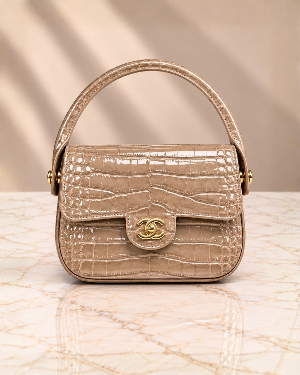 CHANEL Croc Mini Top Handle Bag 21cm