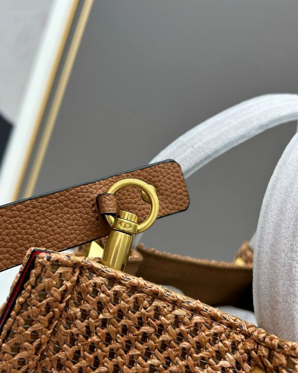 VALENTINO VLogo Woven Top Handle Bag 26cm