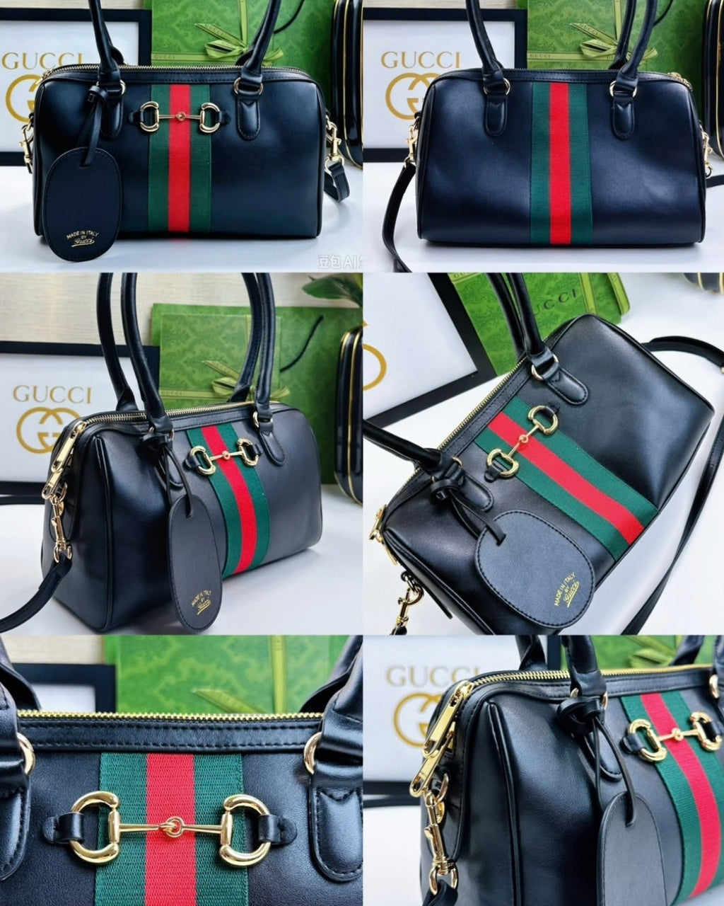 GUCCI Web Boston Tote 30cm