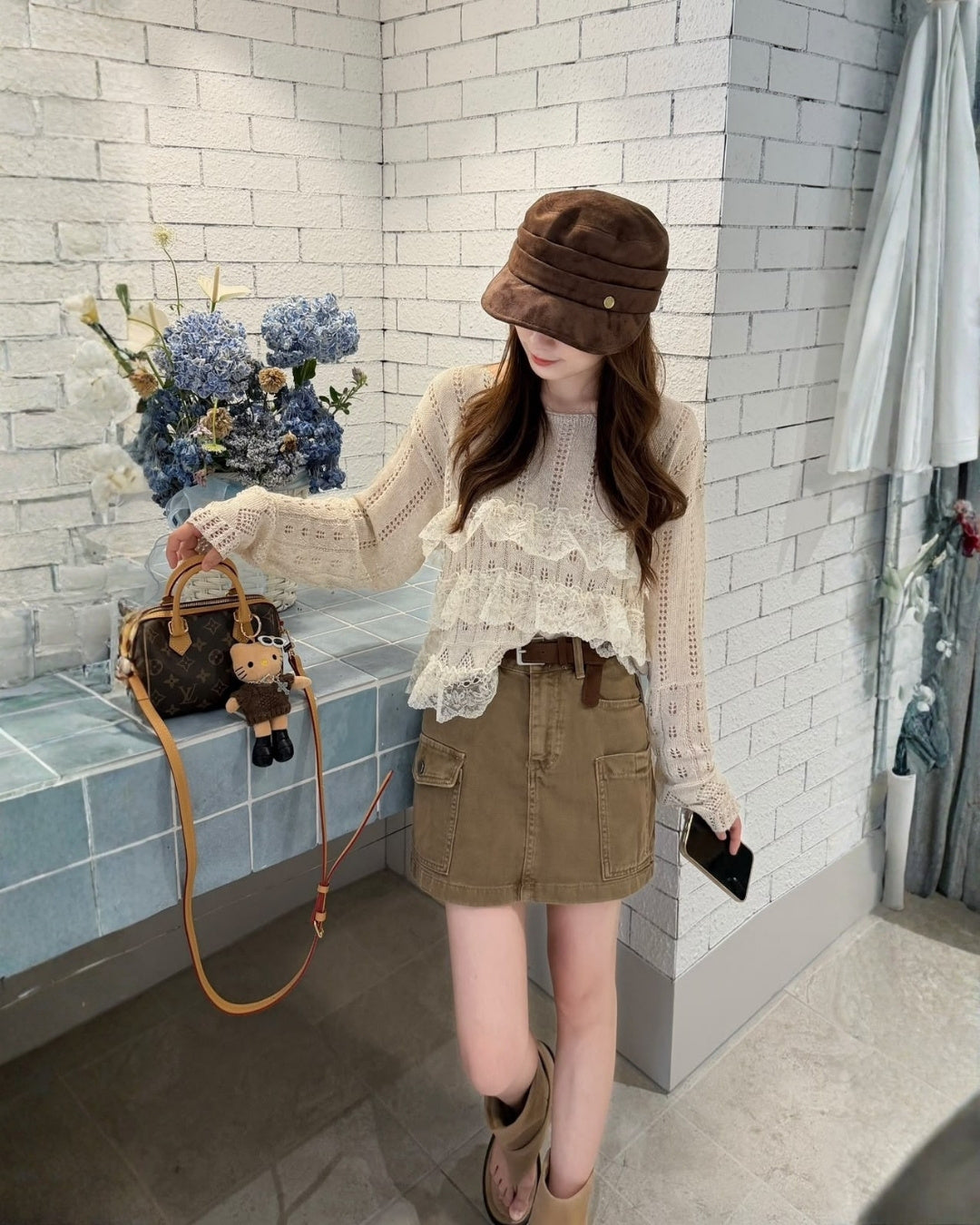 LV Speedy Mini with Teddy Charm 20cm A+