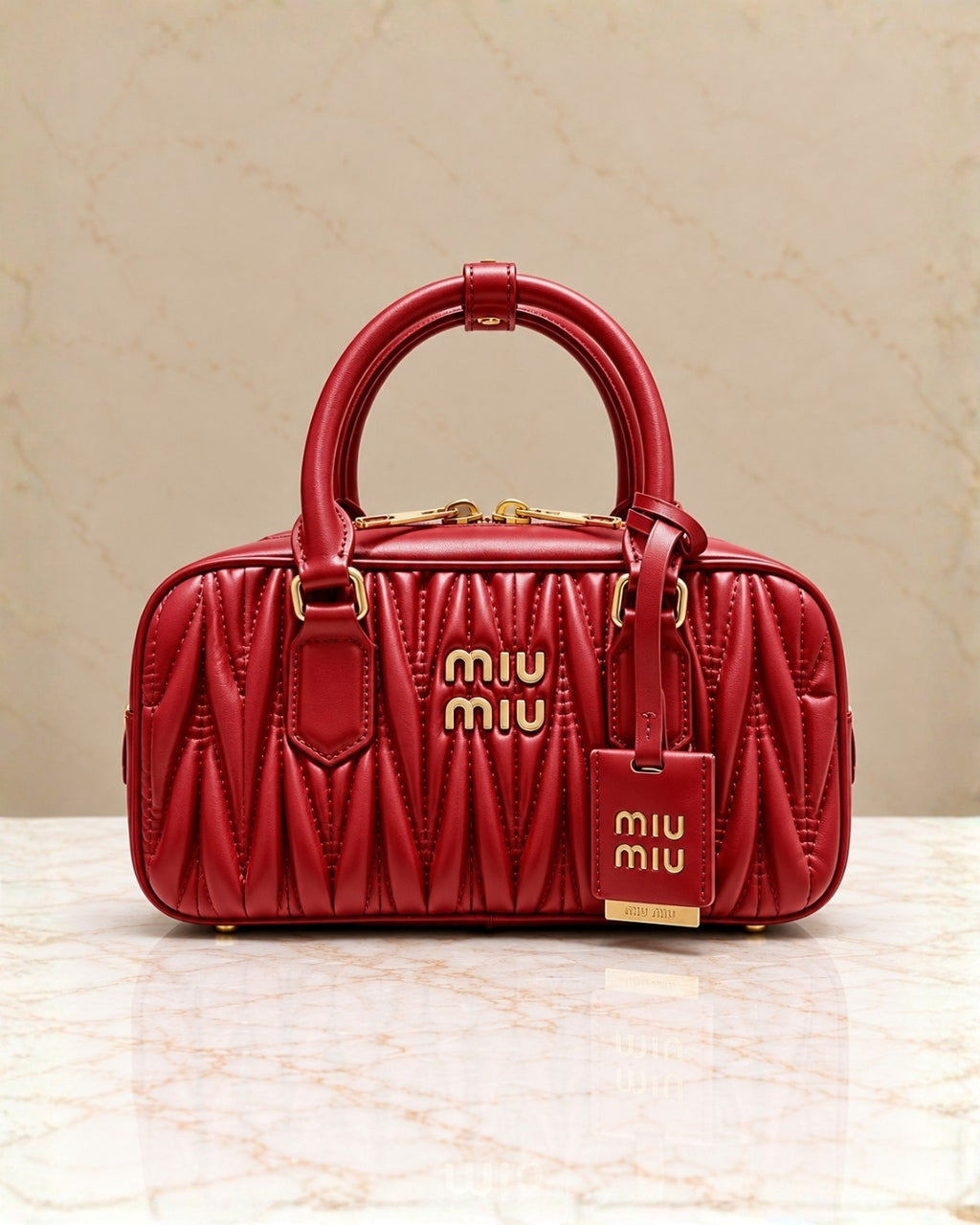 MIU MIU Matelassé Top Handle Bag 25cm