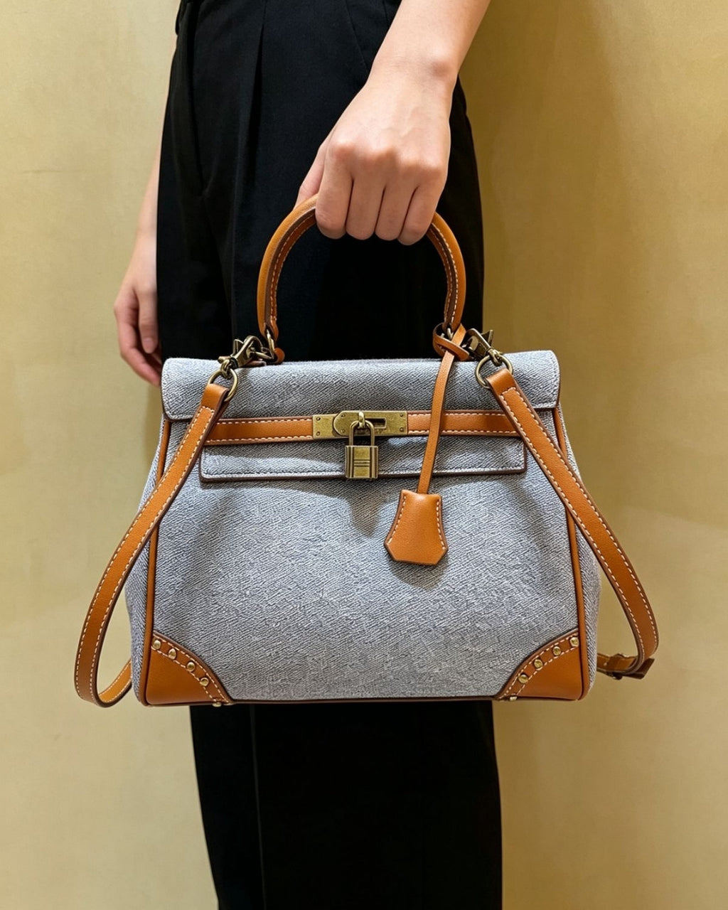 HERMES Kelly Denim Bag 28cm
