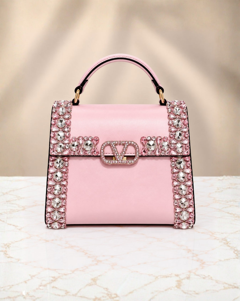 VALENTINO Crystal Top Handle Bag 21cm A+