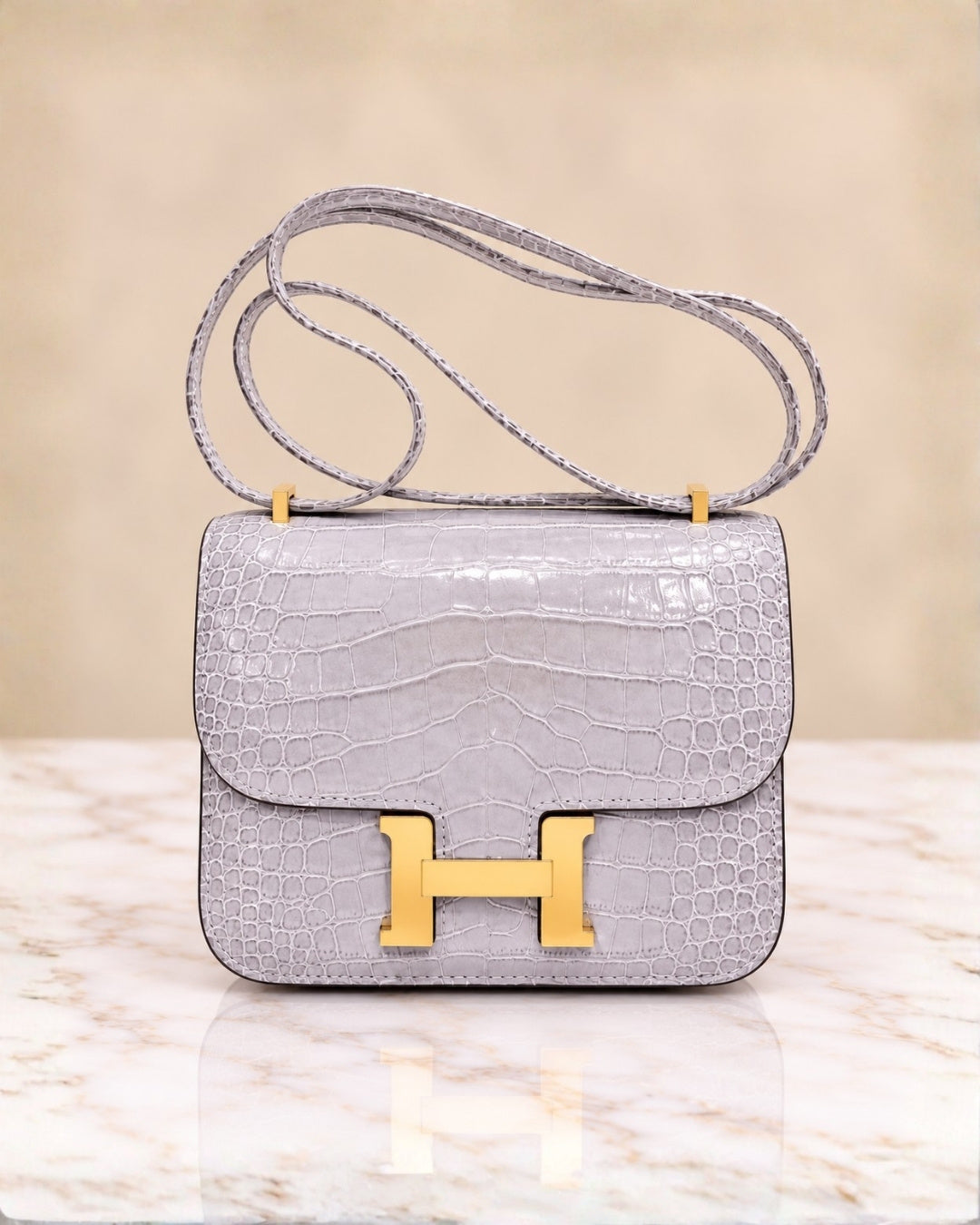 Hermès Croc Shoulder Bag 20cm