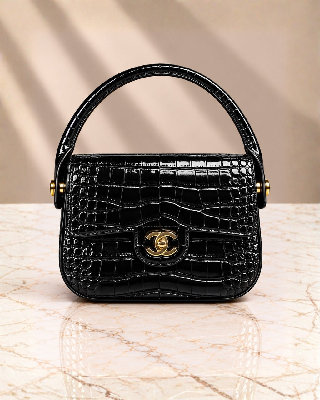 CHANEL Croc Mini Top Handle Bag 21cm