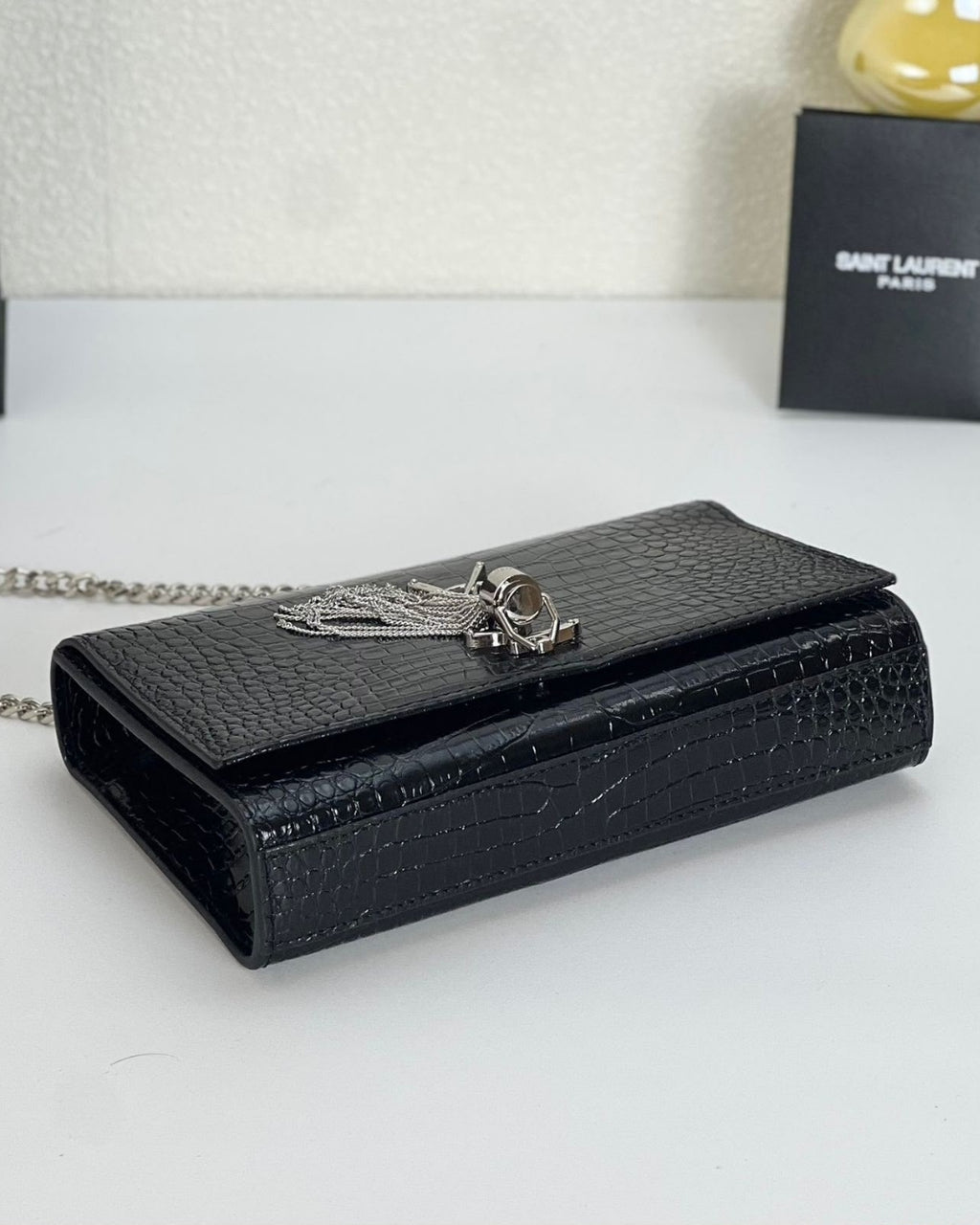 YSL Croc Shoulder Bag 22cm