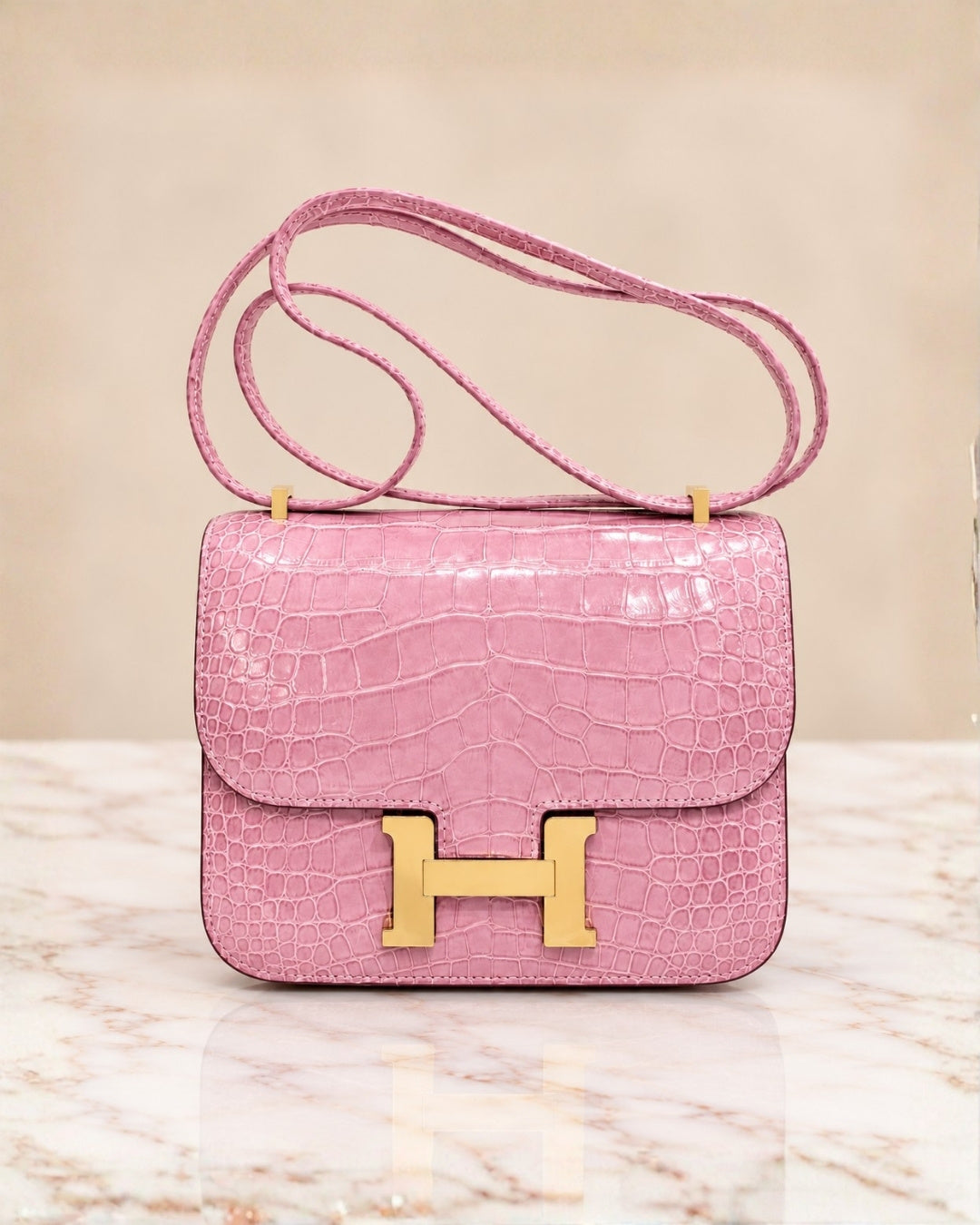 Hermès Croc Shoulder Bag 20cm