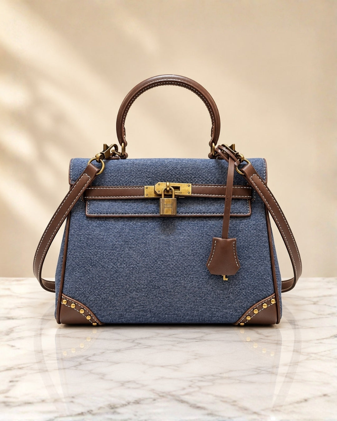 HERMES Kelly Denim Bag 28cm