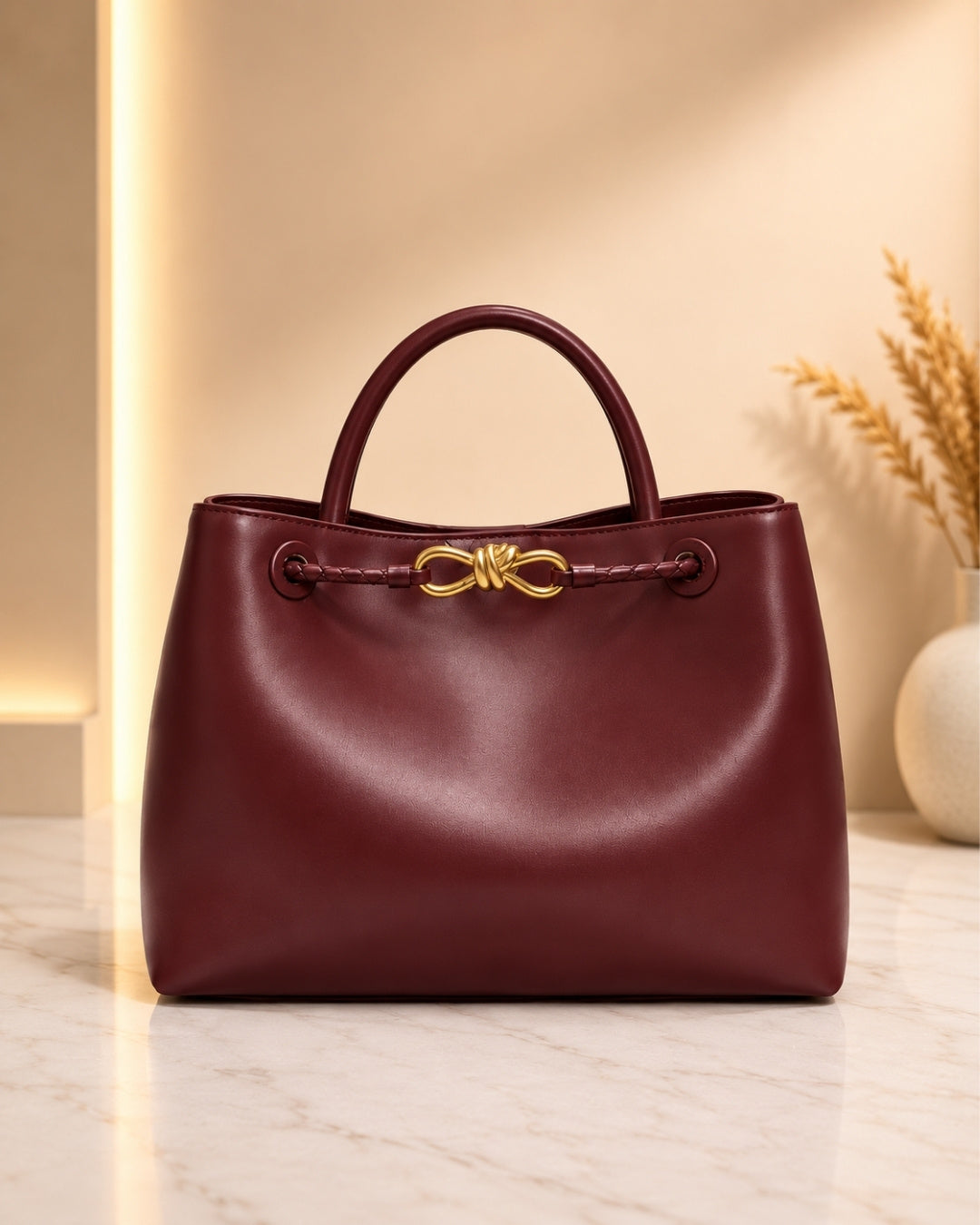 BOTTEGA Top Handle Bag 32cm A+