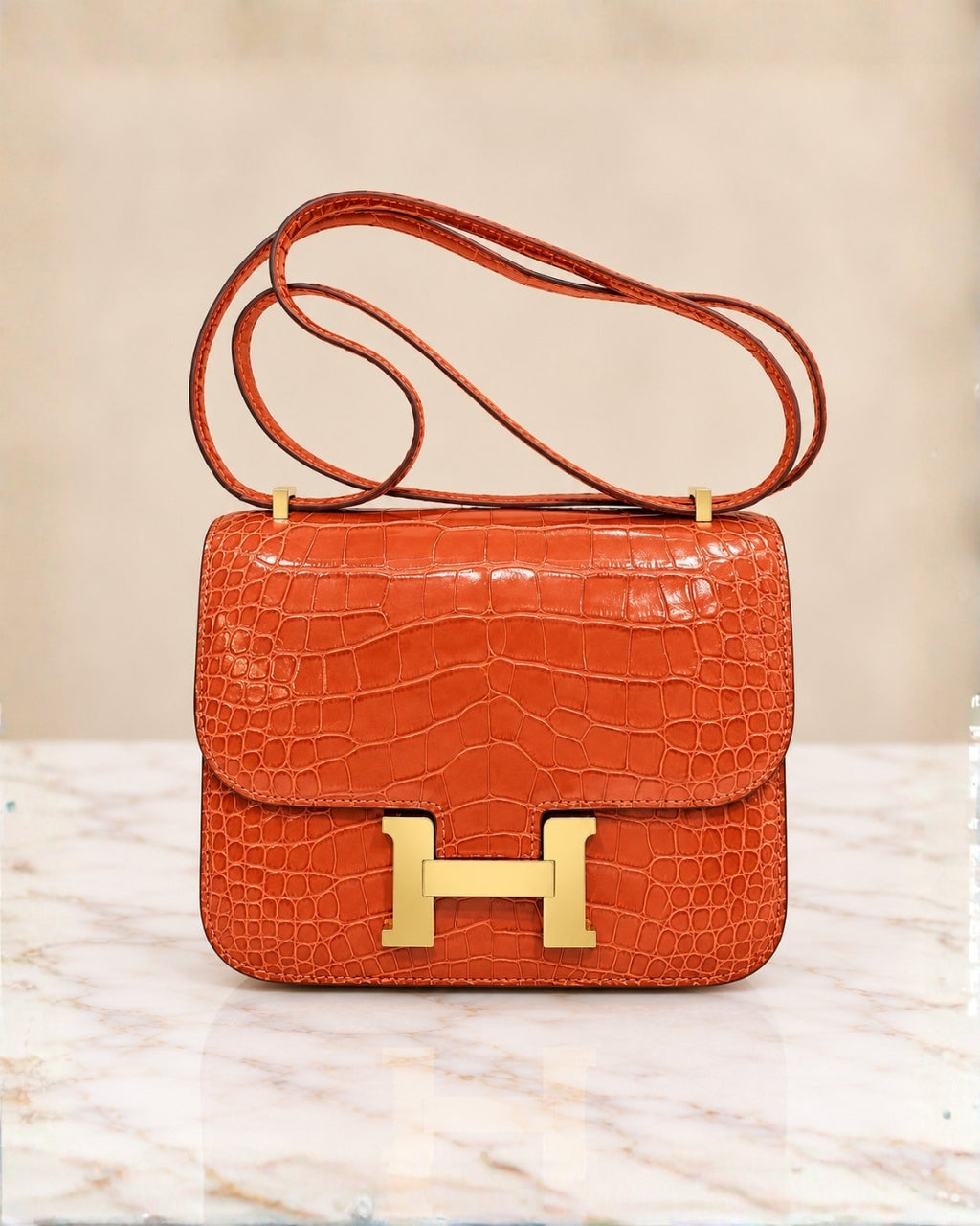Hermès Croc Shoulder Bag 20cm