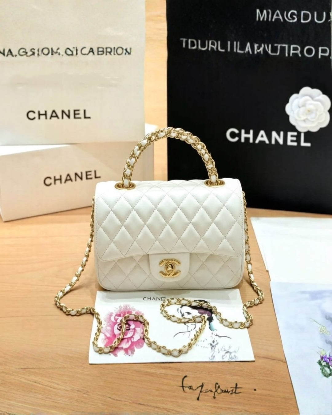 CHANEL Compact Top Handle Bag 19 cm