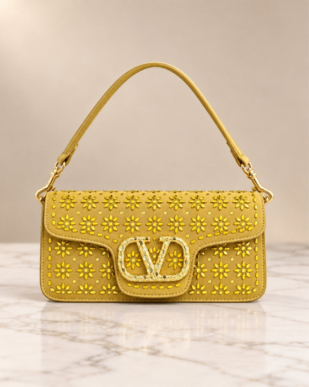 VALENTINO Floral Crystal Bag Large 27cm