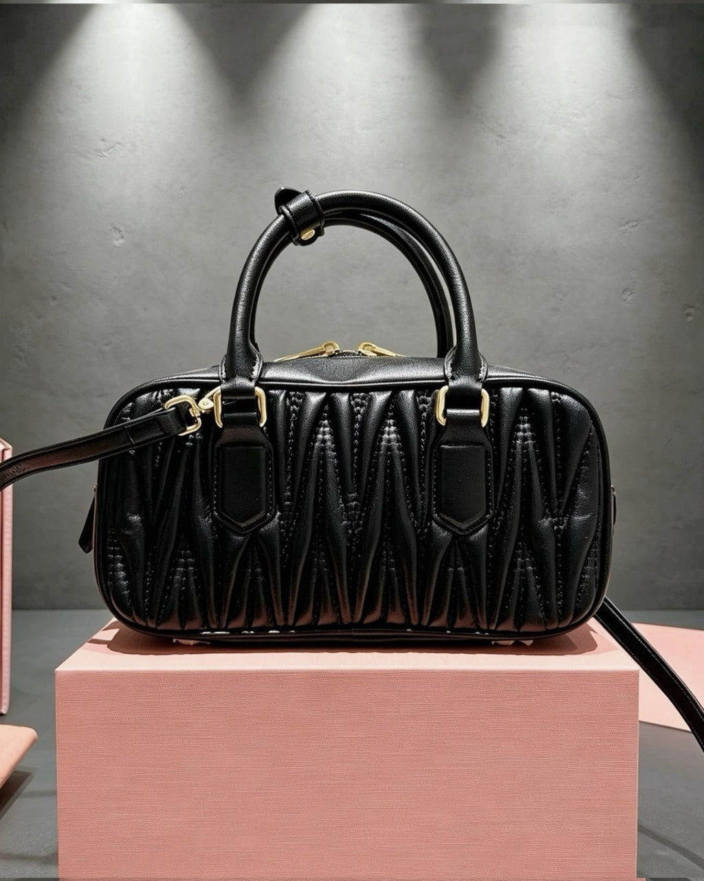 MIU MIU Matelassé Top Handle Bag 25cm