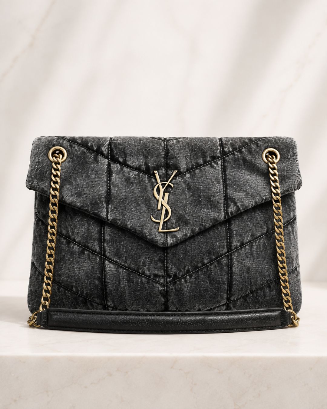 YSL Denim Envelope Flap Bag 35 cm A+