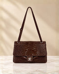 Chanel Croc Embossed Shoulder Bag 29cm A+