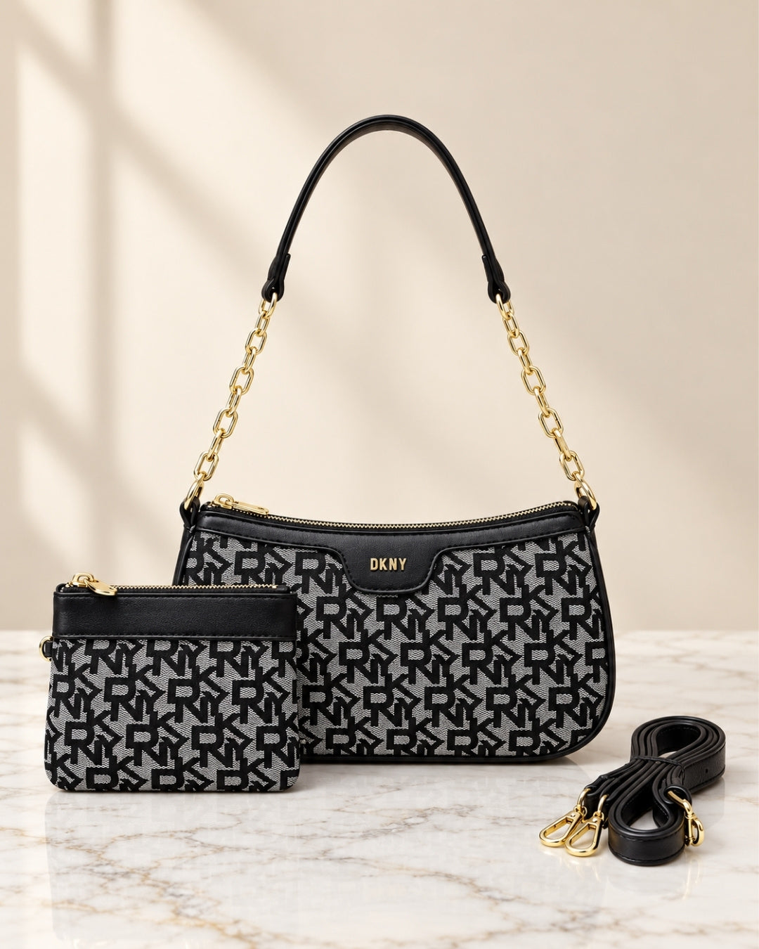 DKNY Shoulder Bag with Pouch 26cm