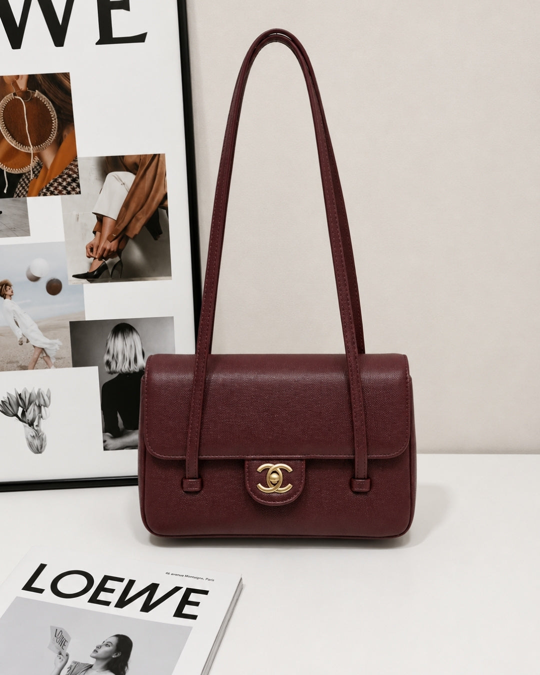 CHANEL Double-Strap Flap Bag 22 cm