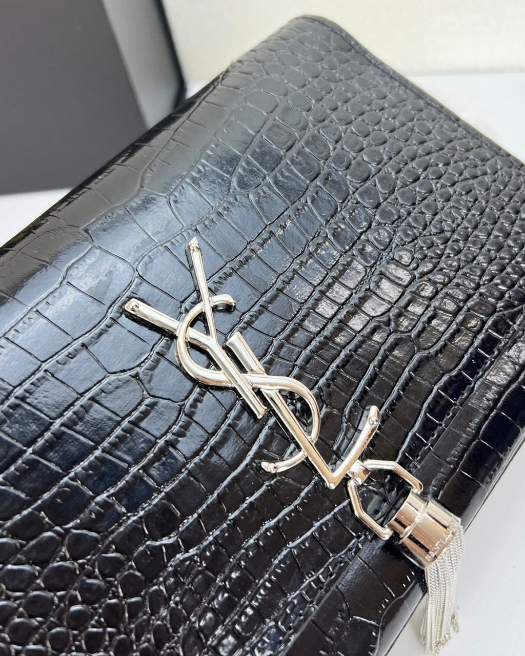 YSL Croc Shoulder Bag 22cm
