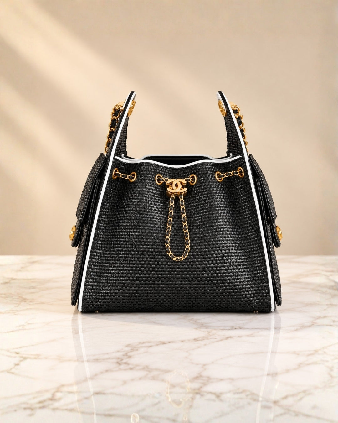 CHANEL 25 Bag Woven Raffia