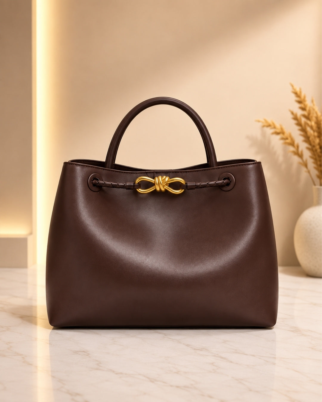 BOTTEGA Top Handle Bag 32cm A+