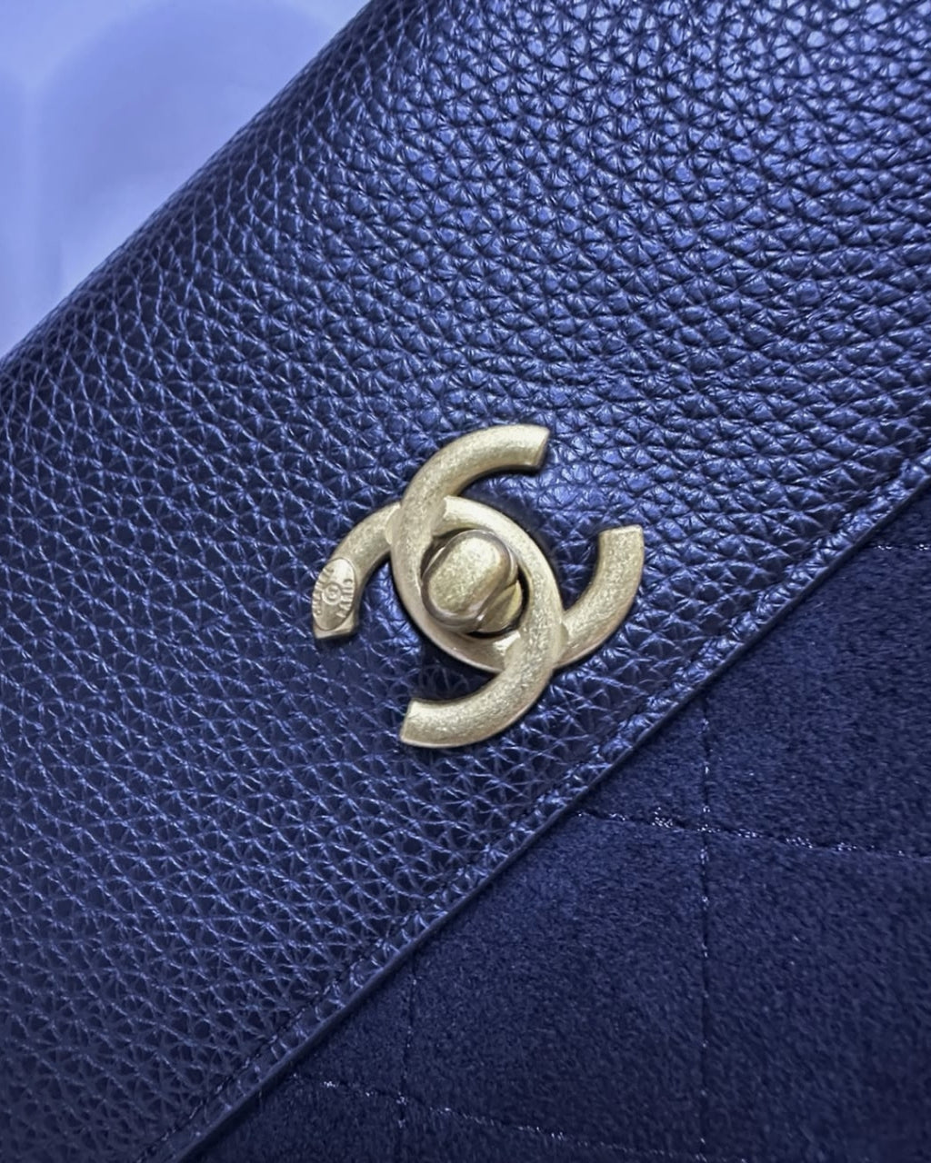Chanel Suede Top Handle Shoulder Bag 27cm