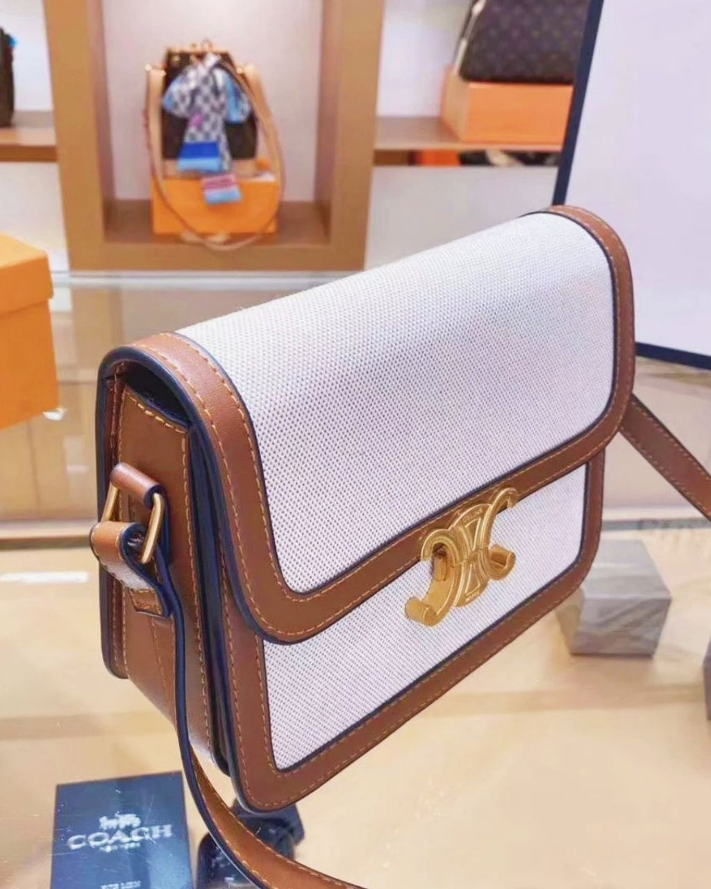 CELINE Triomphe Shoulder Bag 22cm