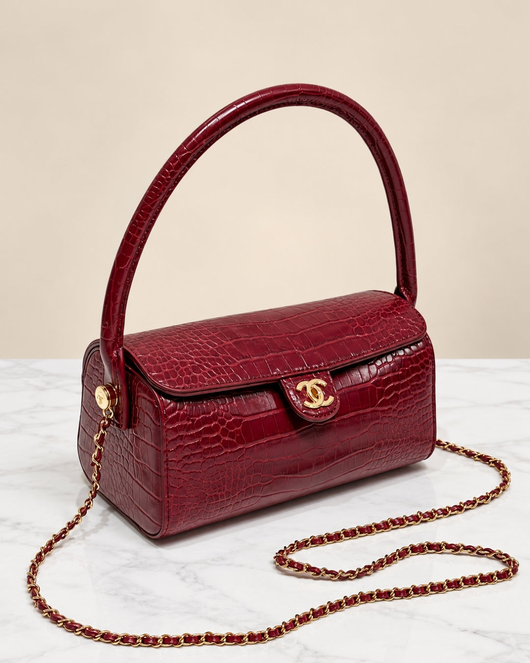 CHANEL Croc Shoulder Bag 25cm