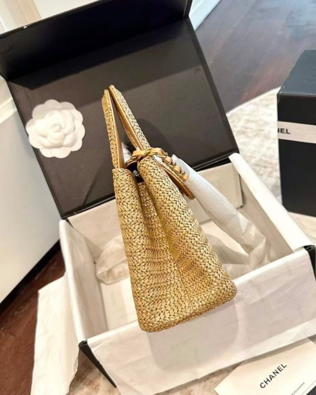 CHANEL MINI Woven Top Handle Bag 20 cm