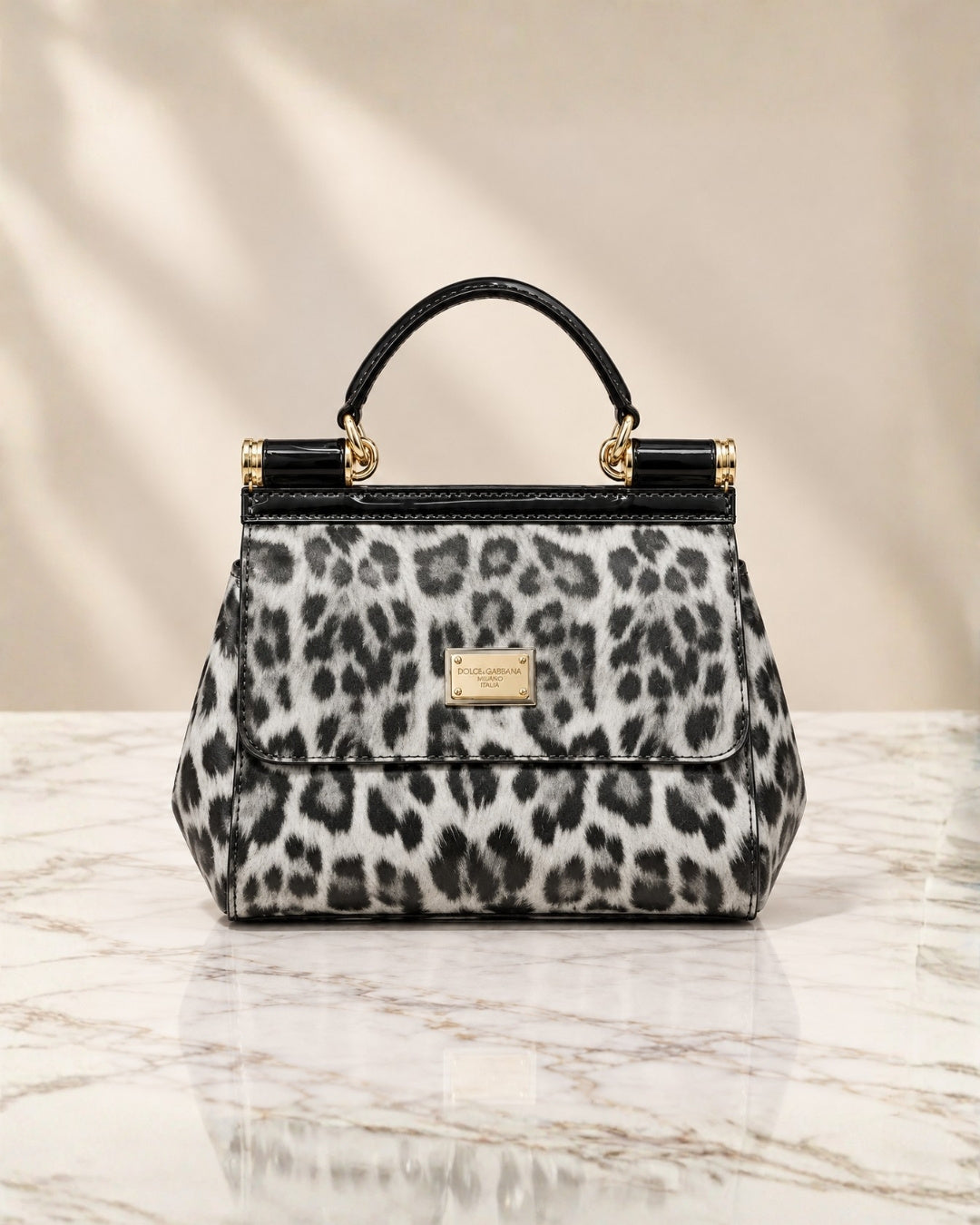 DOLCE & GABBANA Glossy Top Handle Bag 20cm