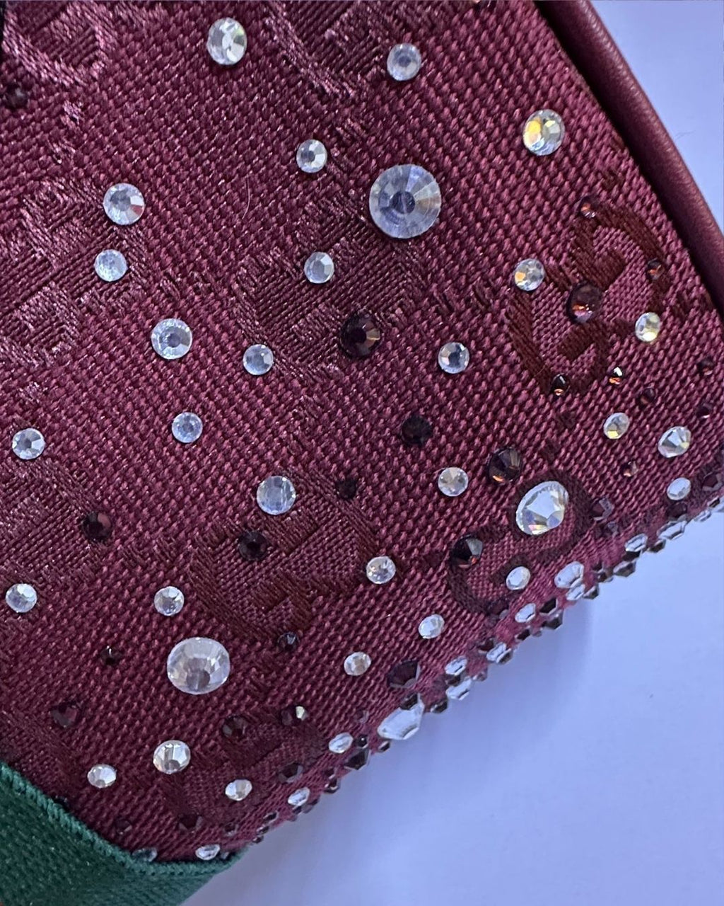 GUCCI Crystal Encrusted Boston Bag 22 cm A+