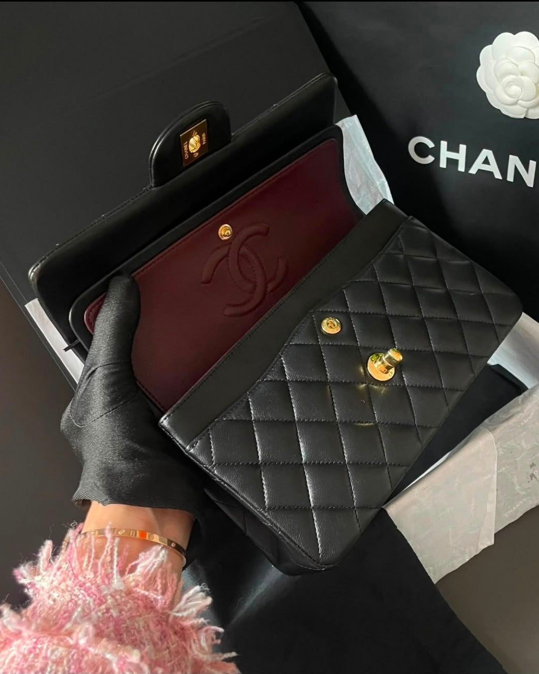 CHANEL Classic Double Flap Shoulder Bag 26cm A+