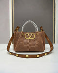 VALENTINO VLogo Woven Top Handle Bag 26cm