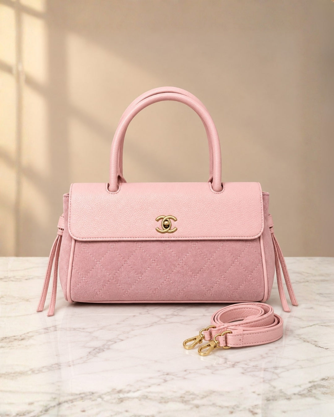 Chanel Suede Top Handle Shoulder Bag 27cm