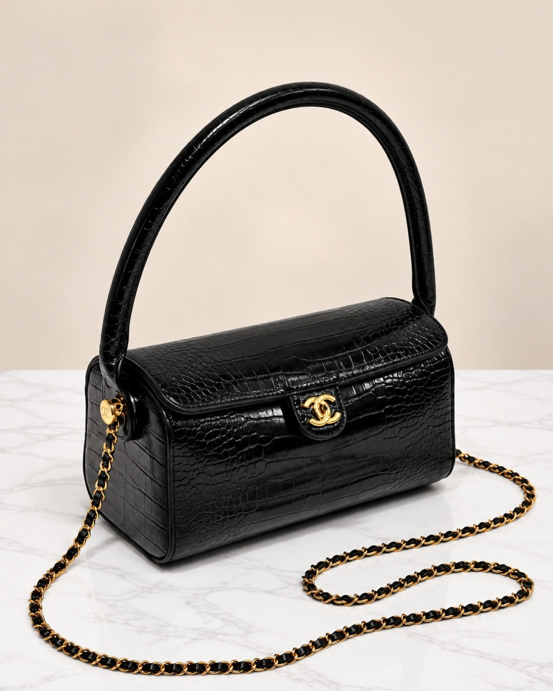 CHANEL Croc Shoulder Bag 25cm