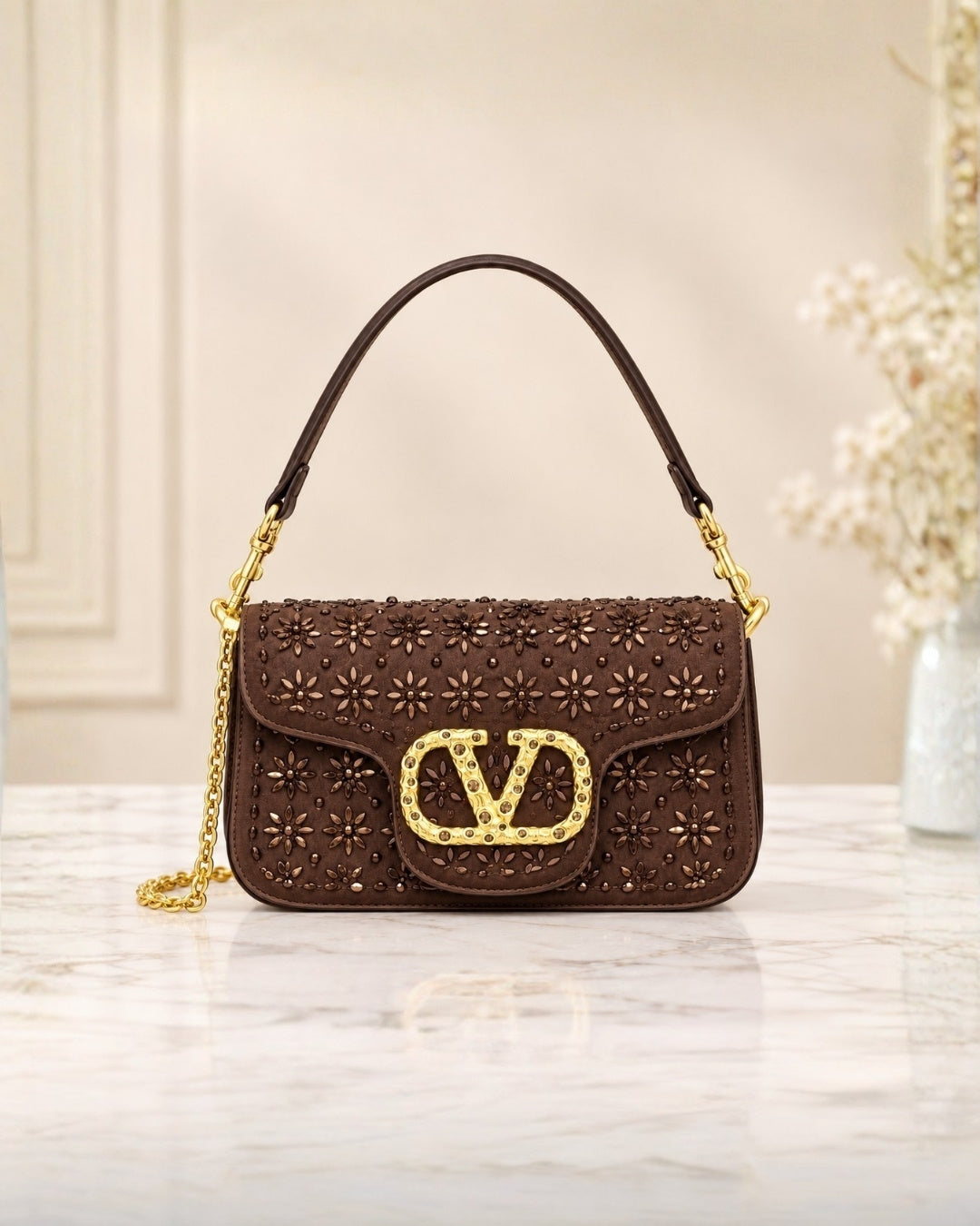 VALENTINO Floral Crystal Bag Small 22cm