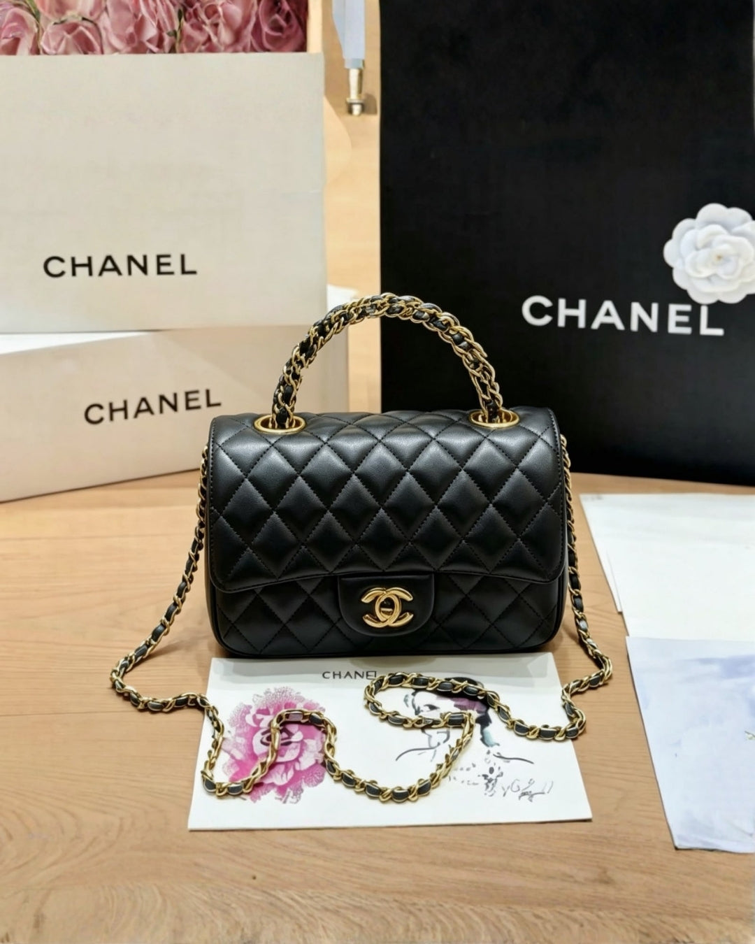 CHANEL Compact Top Handle Bag 19 cm