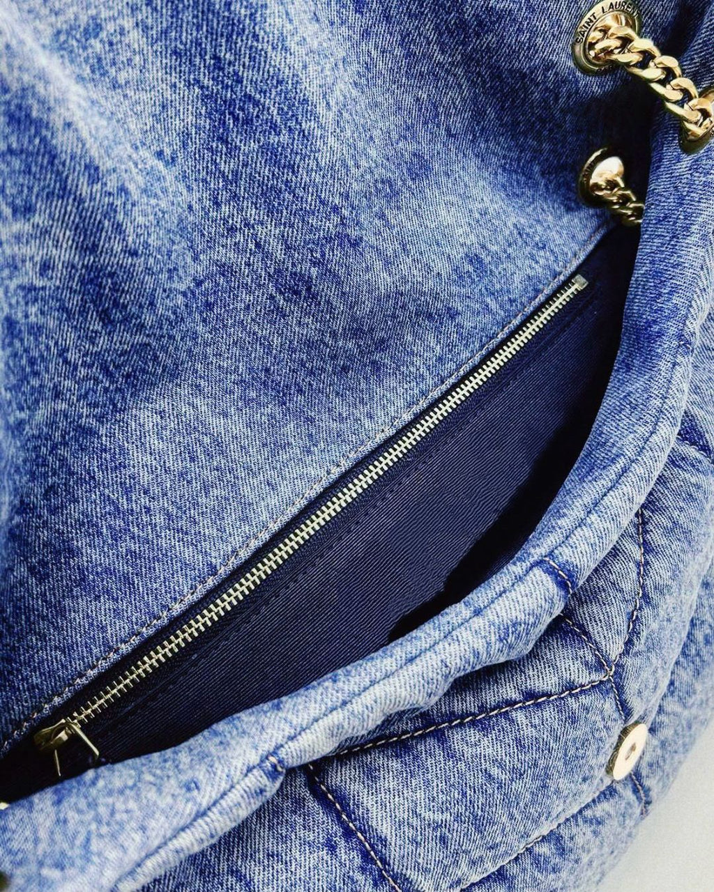 YSL Denim Envelope Flap Bag 35 cm A+