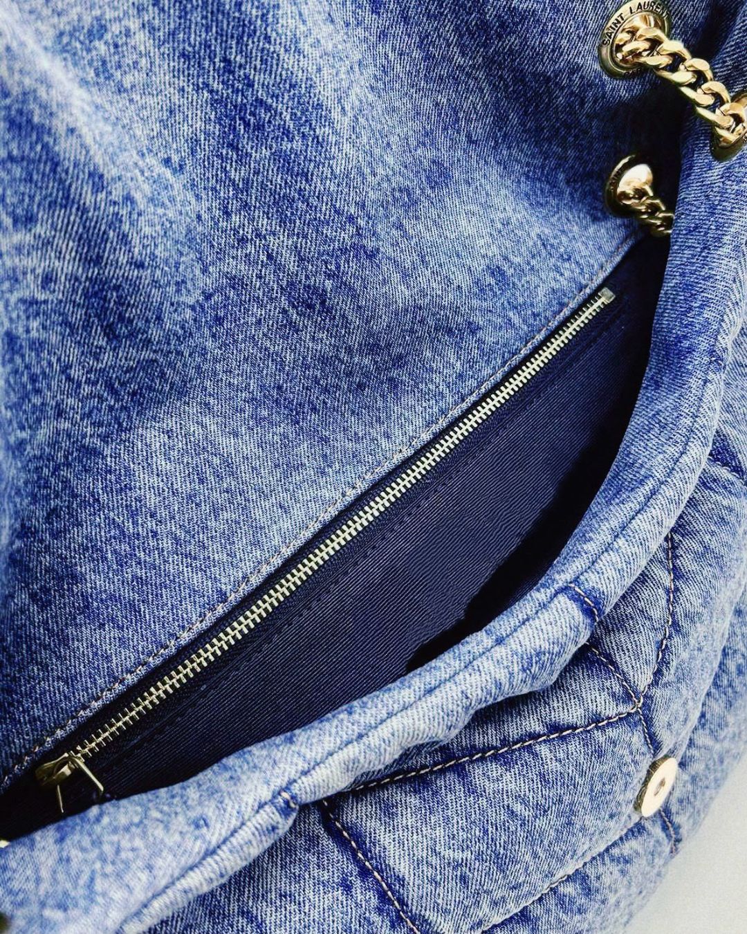 YSL Denim Envelope Flap Bag 35 cm A+