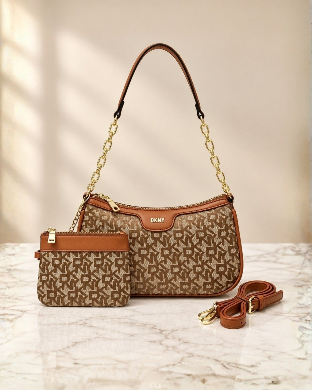 DKNY Shoulder Bag with Pouch 26cm