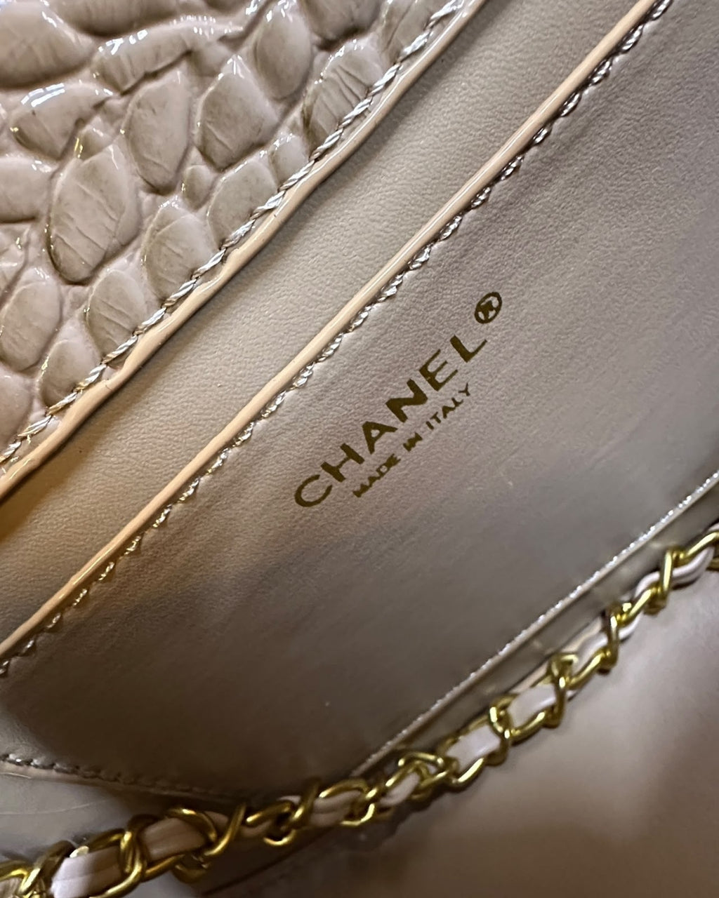 CHANEL Croc Mini Top Handle Bag 21cm