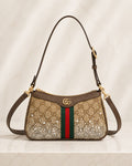 GUCCI Crystal Encrusted Shoulder Bag 25cm A+