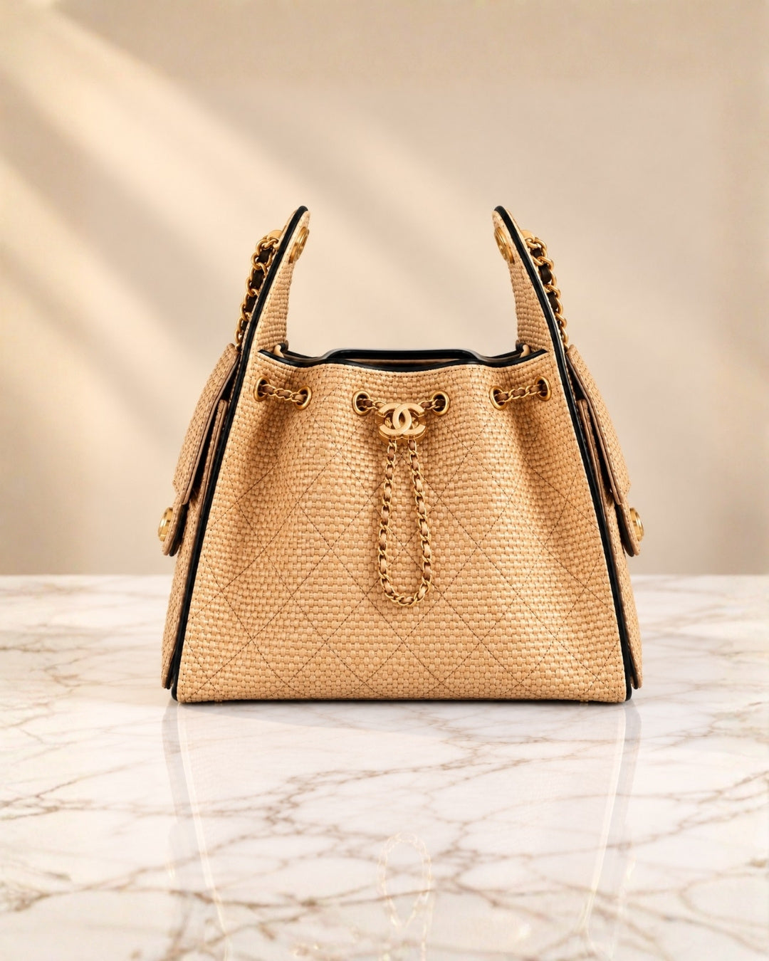 CHANEL 25 Bag Woven Raffia
