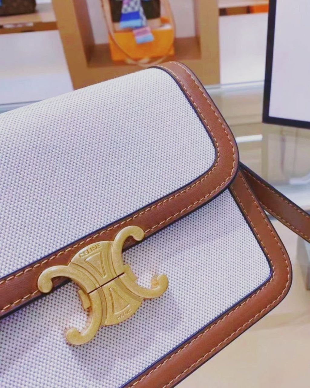 CELINE Triomphe Shoulder Bag 22cm
