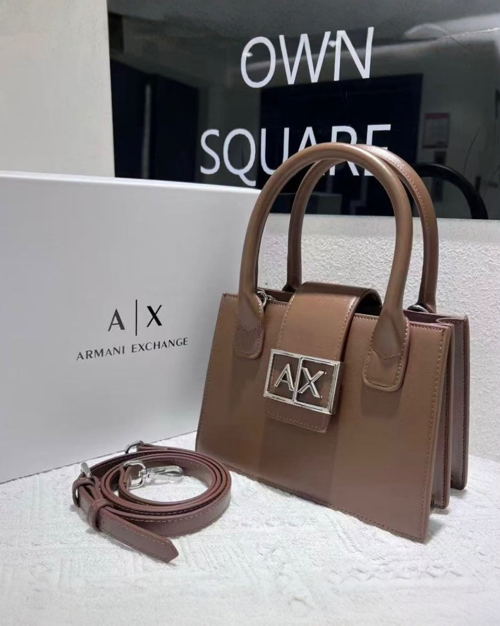Armani Exchange Structured Top Handle Bag 22cm A+