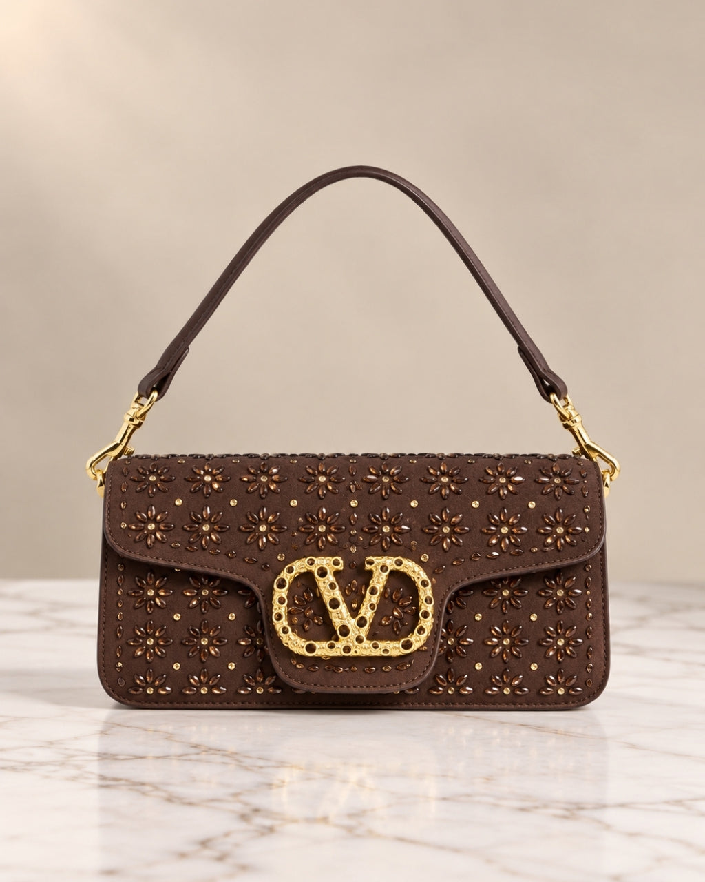 VALENTINO Floral Crystal Bag Large 27cm
